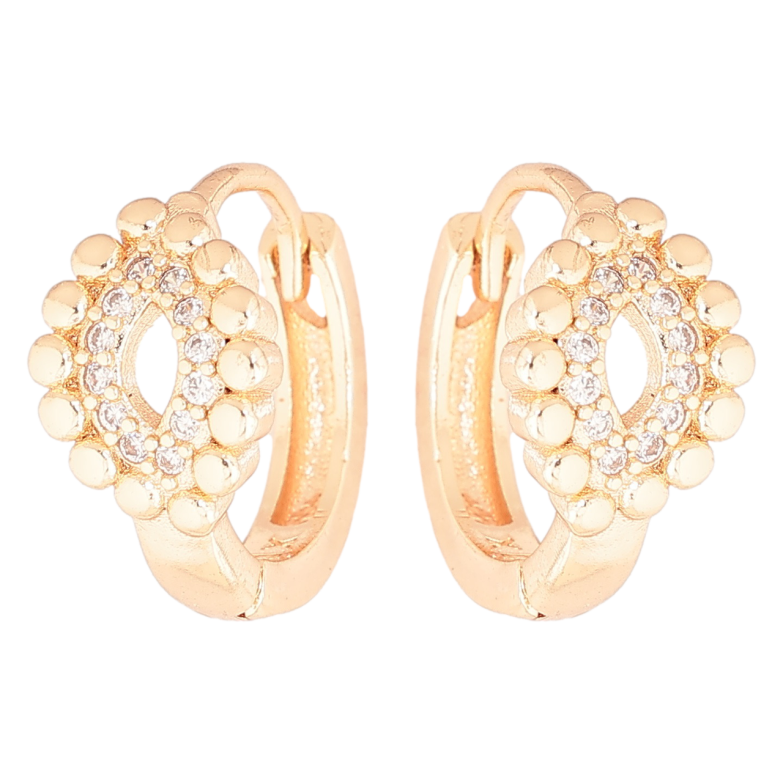 Серьги Xuping M&L Цвет 18K колечки Узор с кристаллами фото №1 Серьги Xuping M&L Цвет 18K колечки Узор с кристаллами фото №1