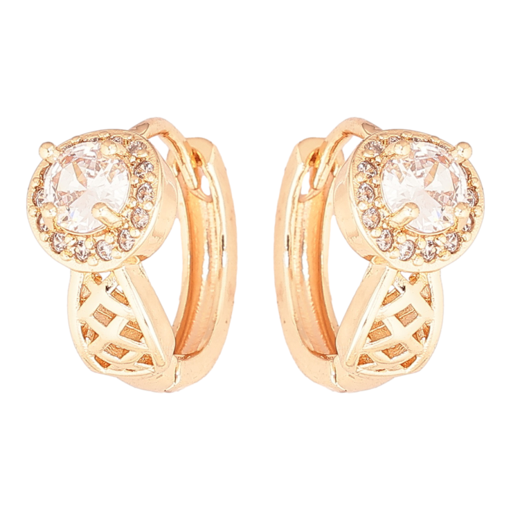 Серьги Xuping M&L Цвет 18K колечки Резной узор с кристаллами фото №12 Серьги Xuping M&L Цвет 18K колечки Резной узор с кристаллами фото №12