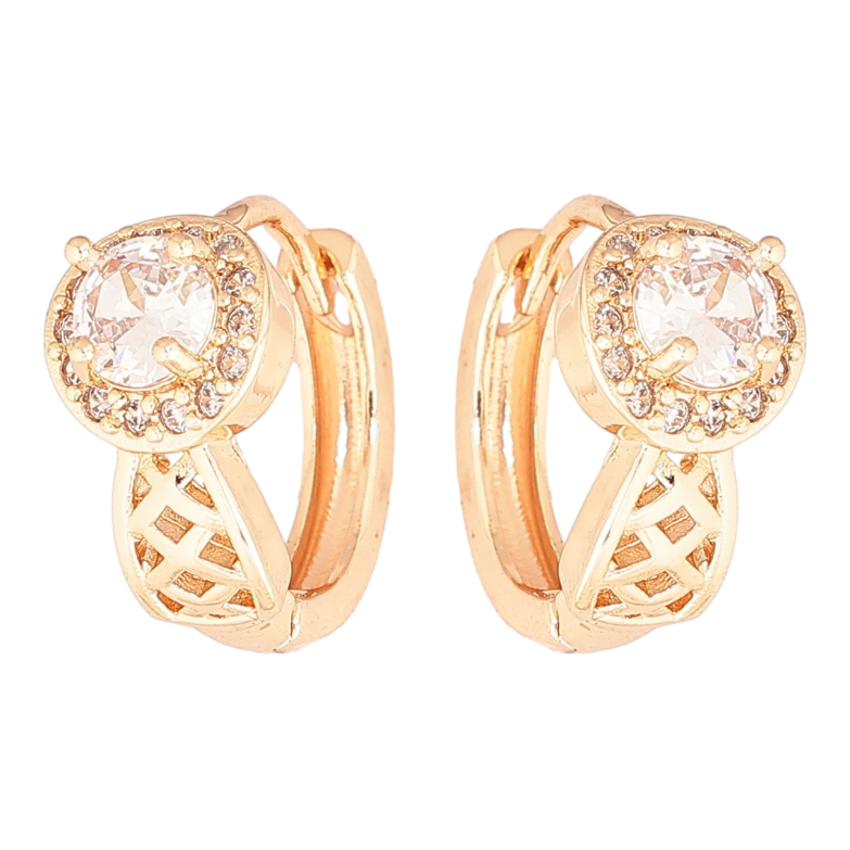 Сережки Xuping M&L Колір 18K колечка Різьблений візерунок з кристалами» фото №5 Сережки Xuping M&L Колір 18K колечка Різьблений візерунок з кристалами» фото №5