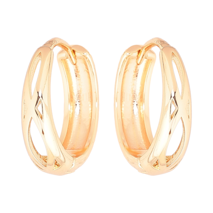 Серьги Xuping M&L Цвет 18K колечки Резной узор фото №13 Серьги Xuping M&L Цвет 18K колечки Резной узор фото №13
