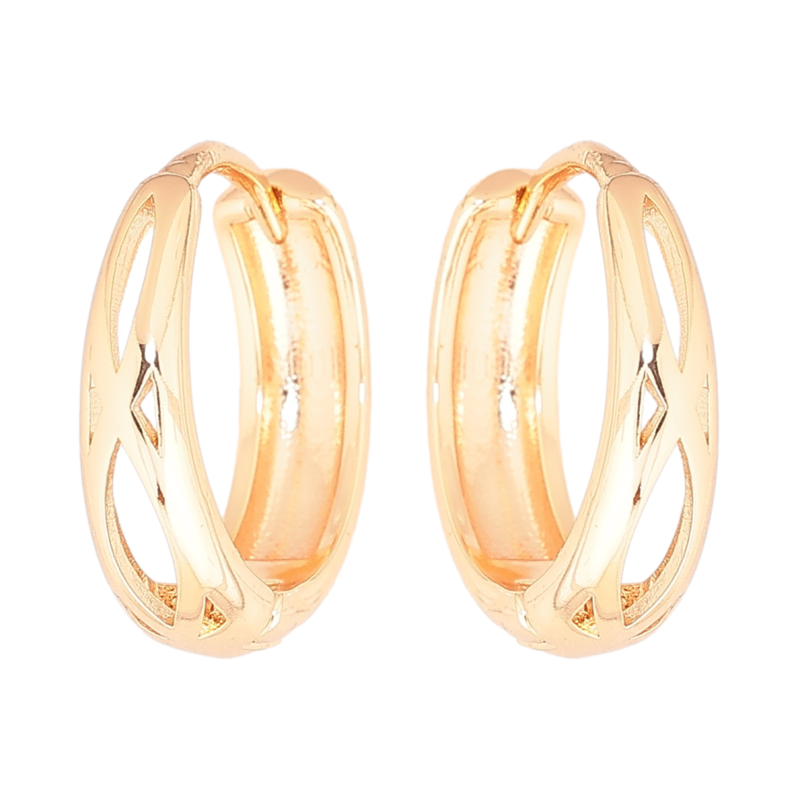 Сережки Xuping M&L Колір 18K колечка Різьблений візерунок» фото №1 Сережки Xuping M&L Колір 18K колечка Різьблений візерунок» фото №1