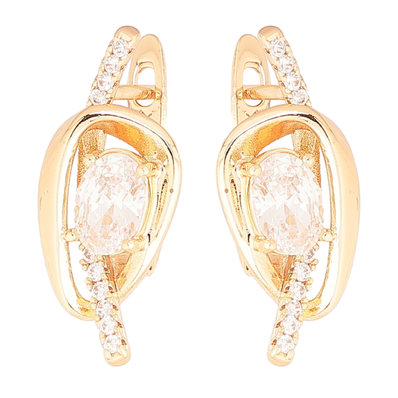 Сережки Xuping M&L Колір 18K англійський замок «Візерунок з кристалами» фото №7 Сережки Xuping M&L Колір 18K англійський замок «Візерунок з кристалами» фото №7