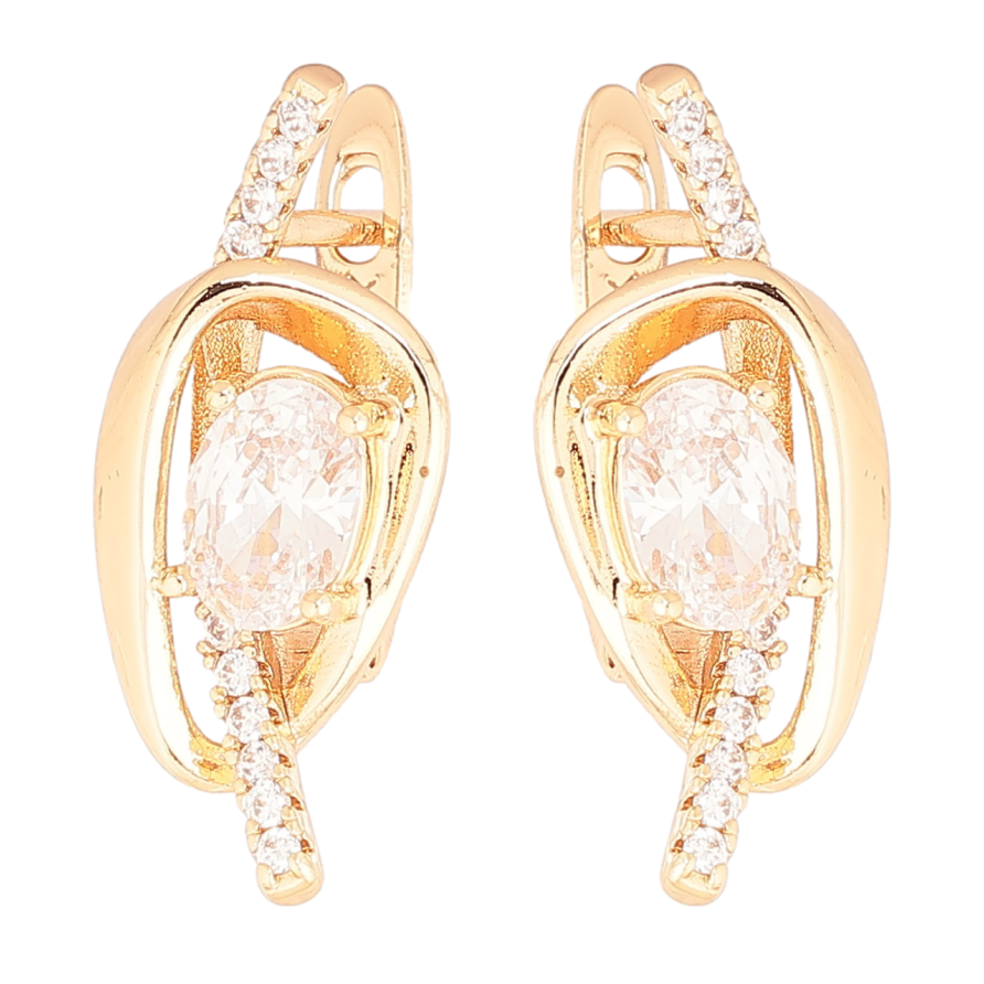 Сережки Xuping M&L Колір 18K англійський замок «Візерунок з кристалами» фото №1 Сережки Xuping M&L Колір 18K англійський замок «Візерунок з кристалами» фото №1