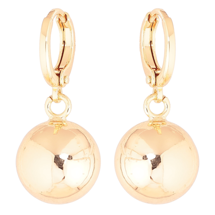 Сережки Xuping M&L Колір 18K підвіски на колечках «Кульки» ø 12мм фото №1