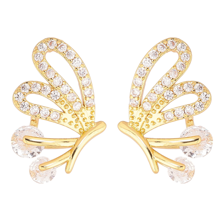 Сережки Xuping Позолота 14K пусети «Метелики з кристалами» фото №16