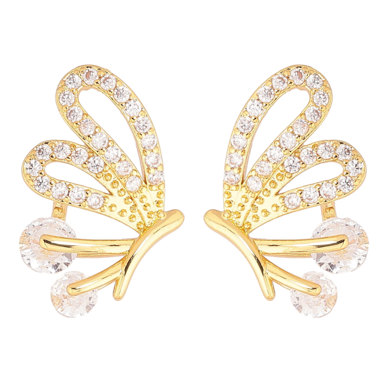 Сережки Xuping Позолота 14K пусети «Метелики з кристалами» фото №16