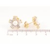 Сережки Xuping Позолота 14K пусети «Кришталеві квіточки з перлинами» фото №2 Сережки Xuping Позолота 14K пусети «Кришталеві квіточки з перлинами» фото №2