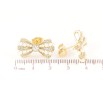 Сережки Xuping Позолота 14K пусети «Банти з кристалами та перлинами» фото №2
