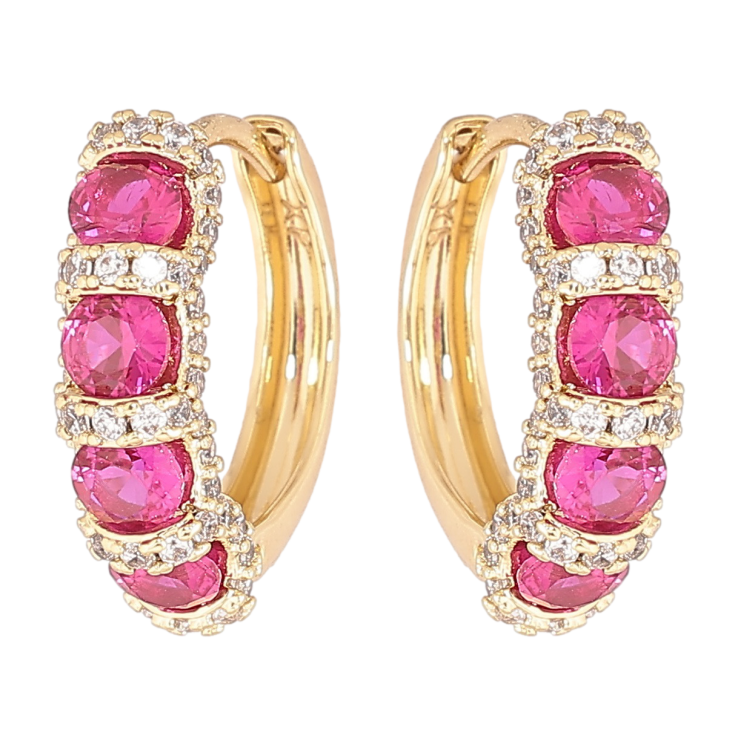Сережки Xuping Позолота 14K колечка «Інкрустація з рожевими кристалами» фото №13 Сережки Xuping Позолота 14K колечка «Інкрустація з рожевими кристалами» фото №13