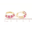 Сережки Xuping Позолота 14K колечка «Інкрустація з рожевими кристалами» фото №2 Сережки Xuping Позолота 14K колечка «Інкрустація з рожевими кристалами» фото №2