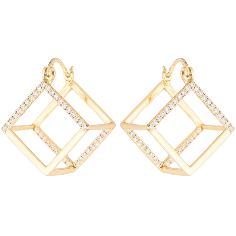 Сережки Xuping Позолота 14K замок-шпилька «Куб» фото №17 Сережки Xuping Позолота 14K замок-шпилька «Куб» фото №17