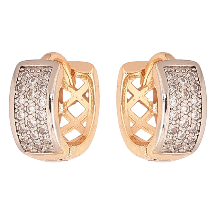 Серьги Xuping Позолота 18K + Родий колечки Инкрустация кристаллами фото №11 Серьги Xuping Позолота 18K + Родий колечки Инкрустация кристаллами фото №11