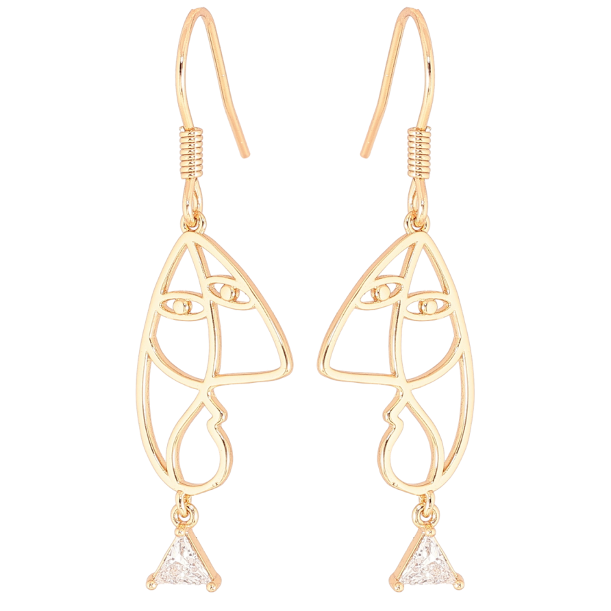 Серьги Xuping Позолота 18K французский замок Подвески Пикассо фото №1 Серьги Xuping Позолота 18K французский замок Подвески Пикассо фото №1
