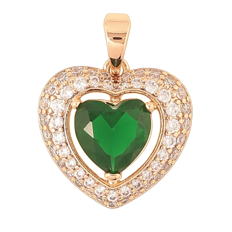 Кулон Xuping Позолота 18K Серце із зеленим кристалом» для ланцюжка до 5мм фото №20 Кулон Xuping Позолота 18K Серце із зеленим кристалом» для ланцюжка до 5мм фото №20