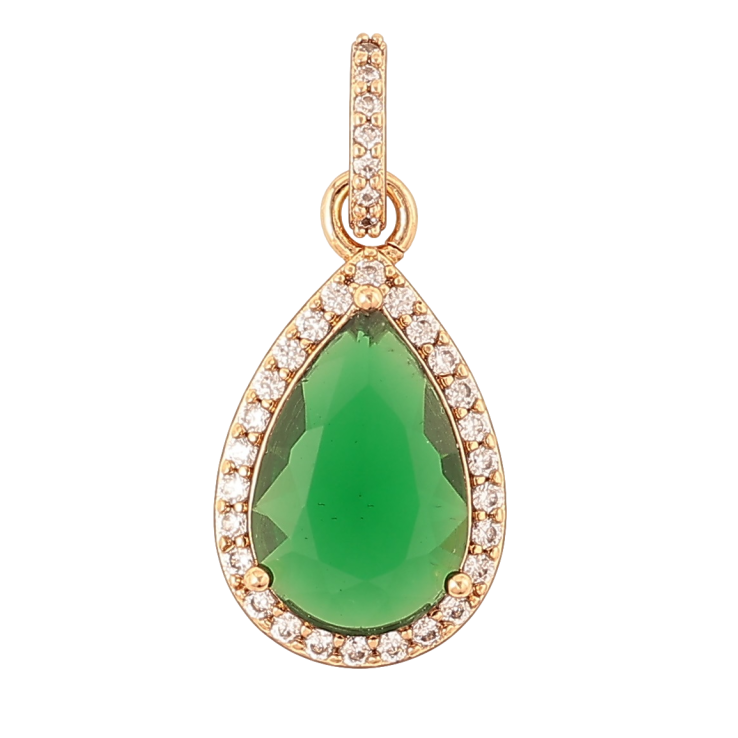 Кулон Xuping Позолота 18K Зеленый кристалл для цепочки до 4мм фото №7