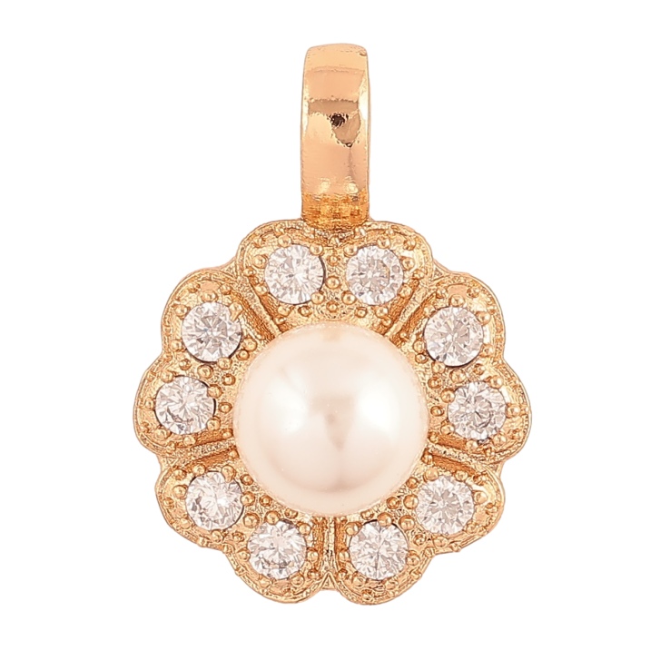 Кулон Xuping Позолота 18K Цветочек с кристаллами и жемчужиной для цепочки до 6мм фото №13