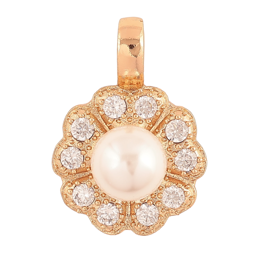 Кулон Xuping Позолота 18K Цветочек с кристаллами и жемчужиной для цепочки до 6мм фото №1 Кулон Xuping Позолота 18K Цветочек с кристаллами и жемчужиной для цепочки до 6мм фото №1