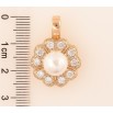 Кулон Xuping Позолота 18K Цветочек с кристаллами и жемчужиной для цепочки до 6мм фото №2 Кулон Xuping Позолота 18K Цветочек с кристаллами и жемчужиной для цепочки до 6мм фото №2