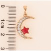 Кулон Xuping Позолота 18K Полумесяц и звезда с красной эмалью для цепочки до 5мм фото №2 Кулон Xuping Позолота 18K Полумесяц и звезда с красной эмалью для цепочки до 5мм фото №2