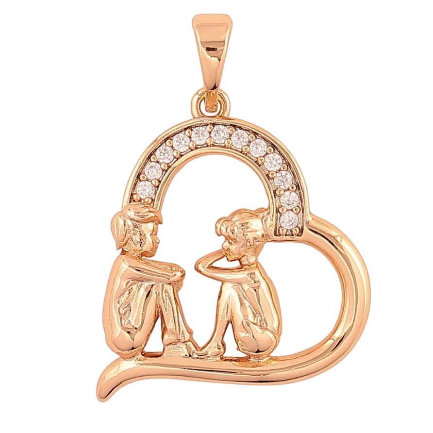 Кулон Xuping Позолота 18K Сердечко с влюбленными для цепочки до 5мм фото №1 Кулон Xuping Позолота 18K Сердечко с влюбленными для цепочки до 5мм фото №1