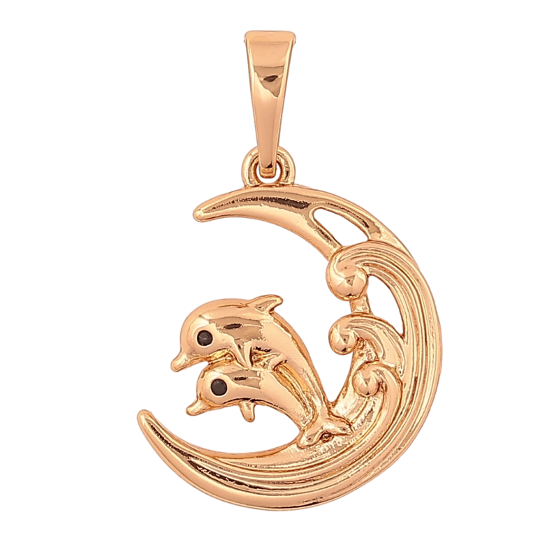 Кулон Xuping Позолота 18K «Дельфіни» для ланцюжка до 6мм фото №1 Кулон Xuping Позолота 18K «Дельфіни» для ланцюжка до 6мм фото №1