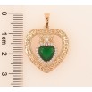 Кулон Xuping Позолота 18K «Серце з зеленим кристалом» для ланцюжка до 6мм фото №2