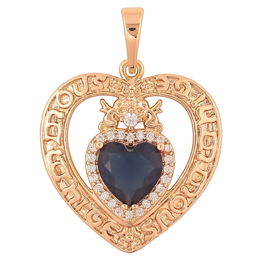 Кулон Xuping Позолота 18K «Серце з синім кристалом» для ланцюжка до 6мм фото №1 Кулон Xuping Позолота 18K «Серце з синім кристалом» для ланцюжка до 6мм фото №1