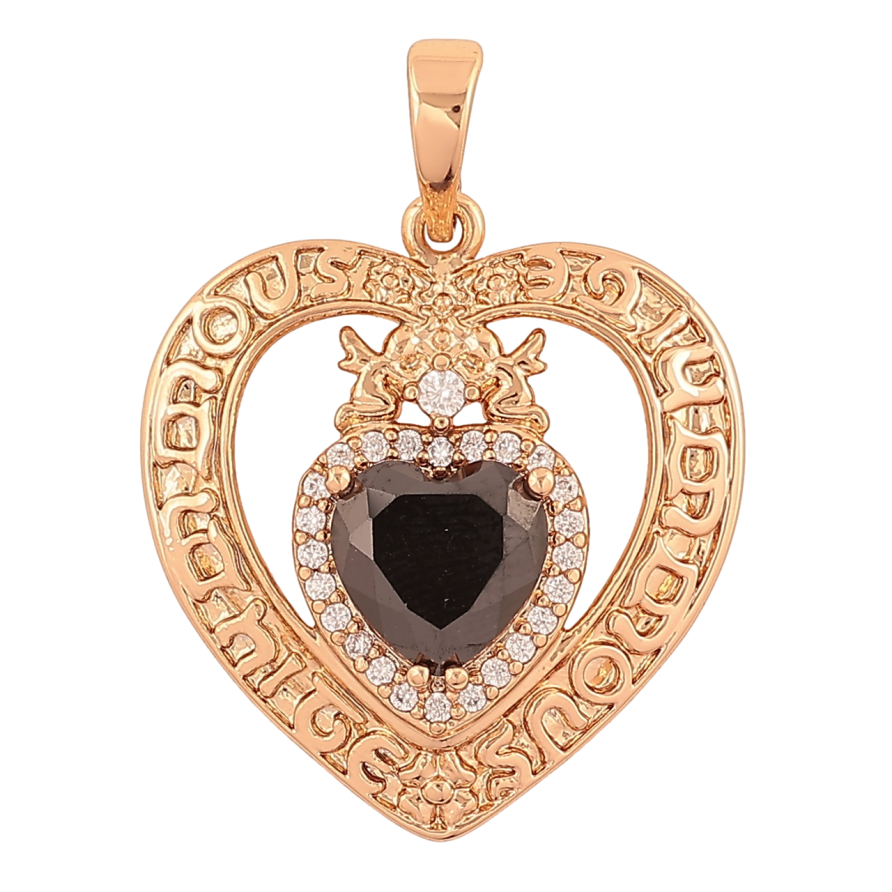 Кулон Xuping Позолота 18K «Серце з чорним кристалом» для ланцюжка до 6мм фото №1 Кулон Xuping Позолота 18K «Серце з чорним кристалом» для ланцюжка до 6мм фото №1