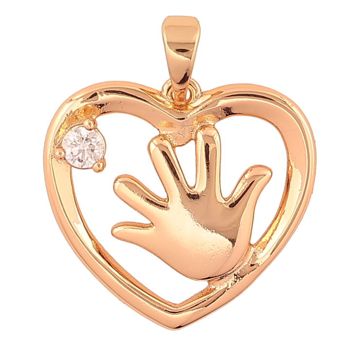 Кулон Xuping Позолота 18K «Серце з долонькою» для ланцюжка до 5мм фото №6