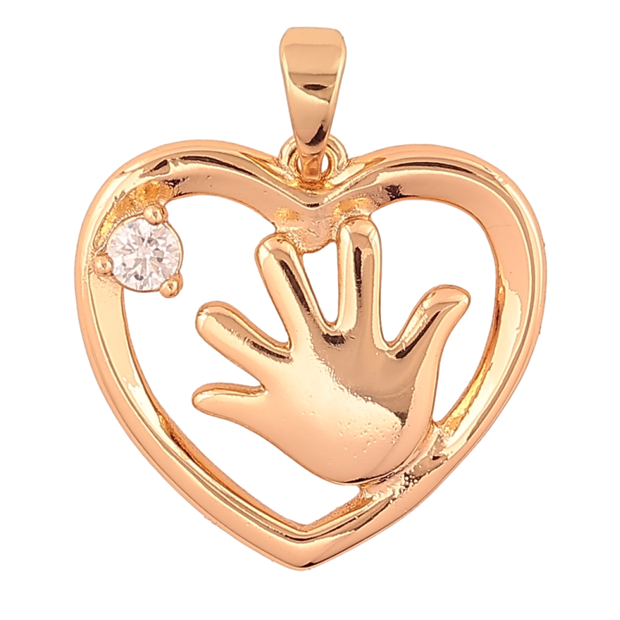 Кулон Xuping Позолота 18K «Серце з долонькою» для ланцюжка до 5мм фото №1 Кулон Xuping Позолота 18K «Серце з долонькою» для ланцюжка до 5мм фото №1