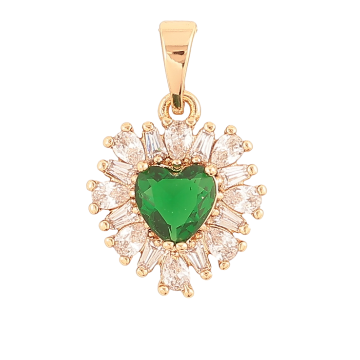 Кулон Xuping Позолота 18K «Кришталеве серце із зеленим кристалом» для ланцюжка до 5мм фото №11