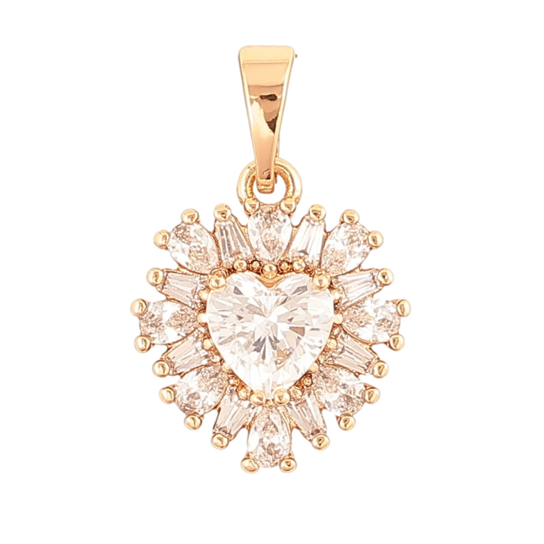 Кулон Xuping Позолота 18K Кристальное сердце для цепочки до 5мм фото №1