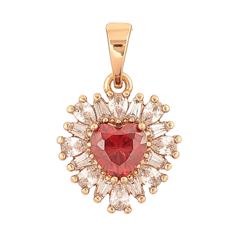 Кулон Xuping Позолота 18K Кристальное сердце с красным кристаллом для цепочки до 5мм фото №1 Кулон Xuping Позолота 18K Кристальное сердце с красным кристаллом для цепочки до 5мм фото №1