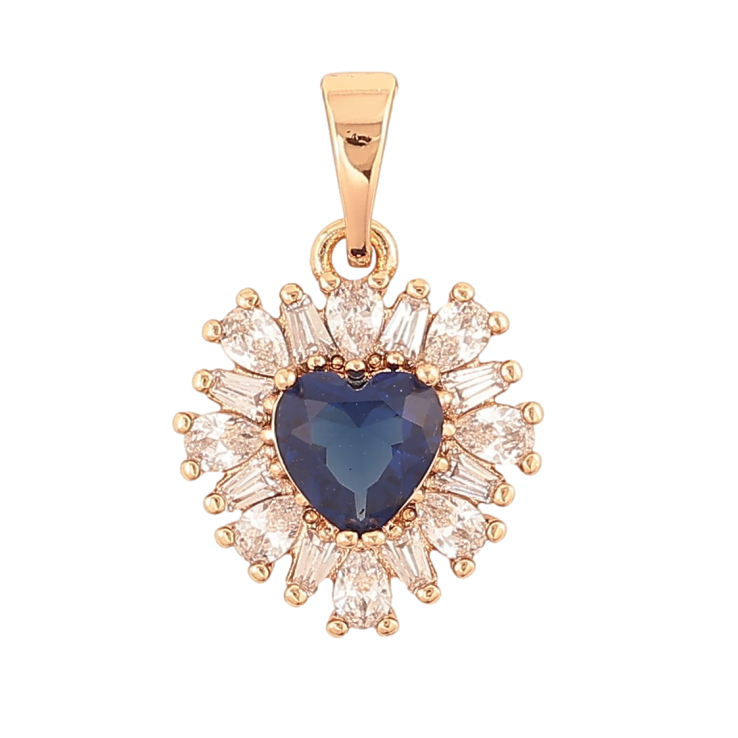 Кулон Xuping Позолота 18K «Кришталеве серце з синім кристалом» для ланцюжка до 5мм фото №10