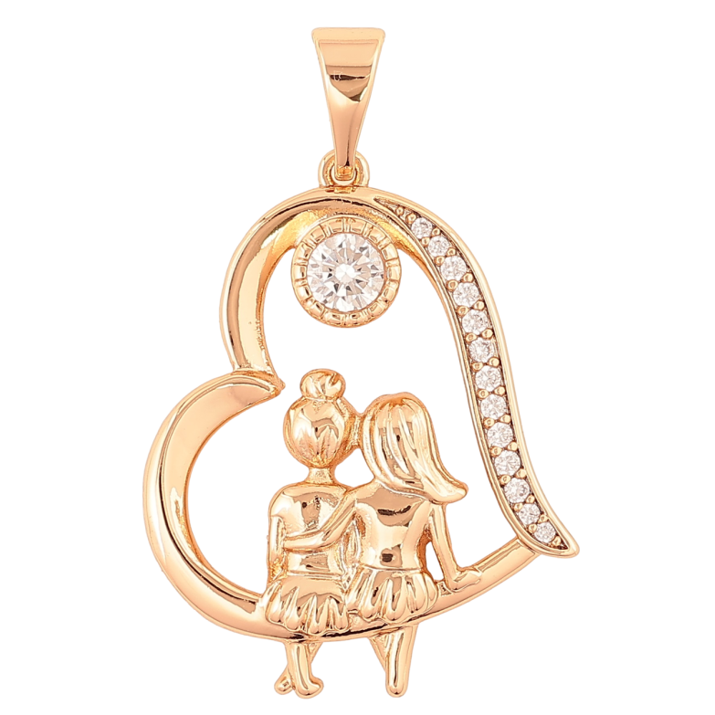 Кулон Xuping Позолота 18K Сердце с подружками для цепочки до 7мм фото №2