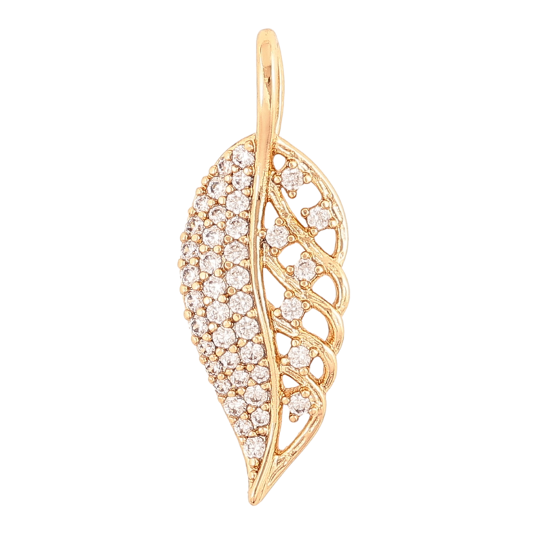 Кулон Xuping Позолота 18K «Листочок з інкрустацією кристалами» для ланцюжка до 4мм фото №5 Кулон Xuping Позолота 18K «Листочок з інкрустацією кристалами» для ланцюжка до 4мм фото №5