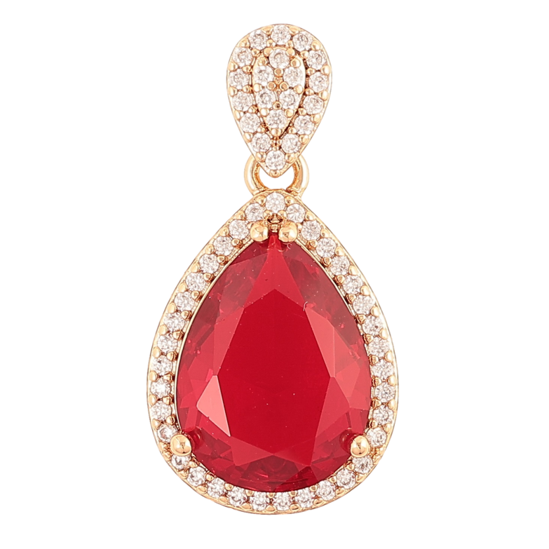 Кулон Xuping Позолота 18K «Червоний кристал» для ланцюжка до 4мм фото №7 Кулон Xuping Позолота 18K «Червоний кристал» для ланцюжка до 4мм фото №7