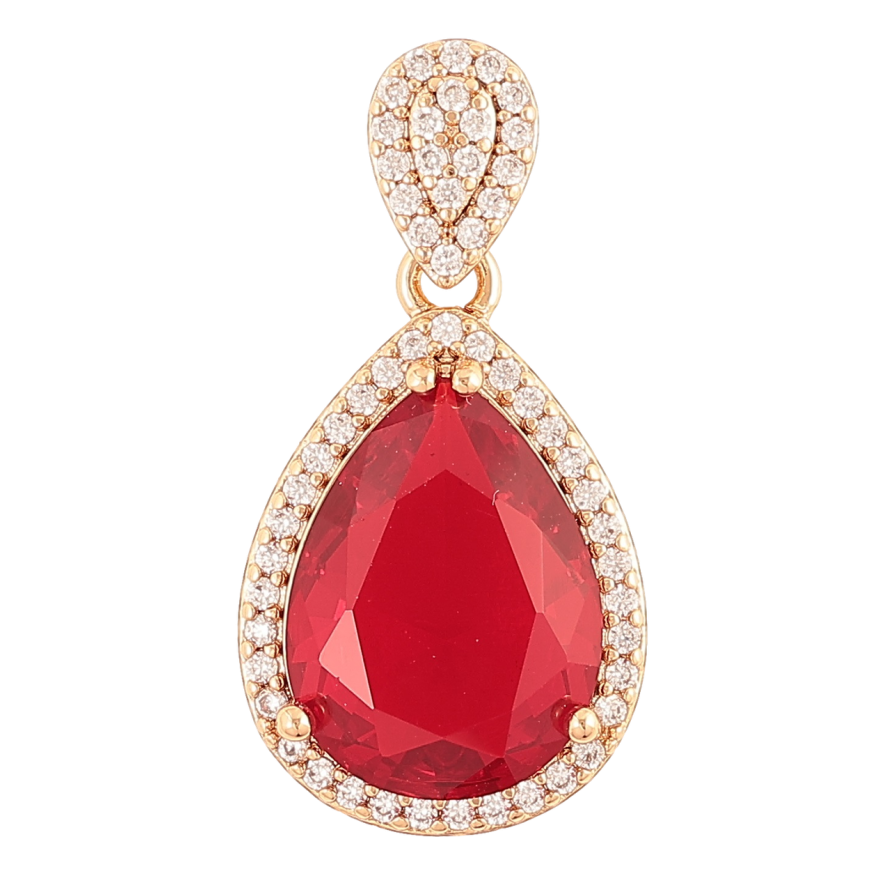 Кулон Xuping Позолота 18K «Червоний кристал» для ланцюжка до 4мм фото №1 Кулон Xuping Позолота 18K «Червоний кристал» для ланцюжка до 4мм фото №1