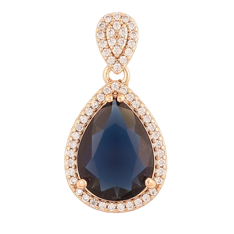 Кулон Xuping Позолота 18K «Синій кристал» для ланцюжка до 4мм фото №3 Кулон Xuping Позолота 18K «Синій кристал» для ланцюжка до 4мм фото №3