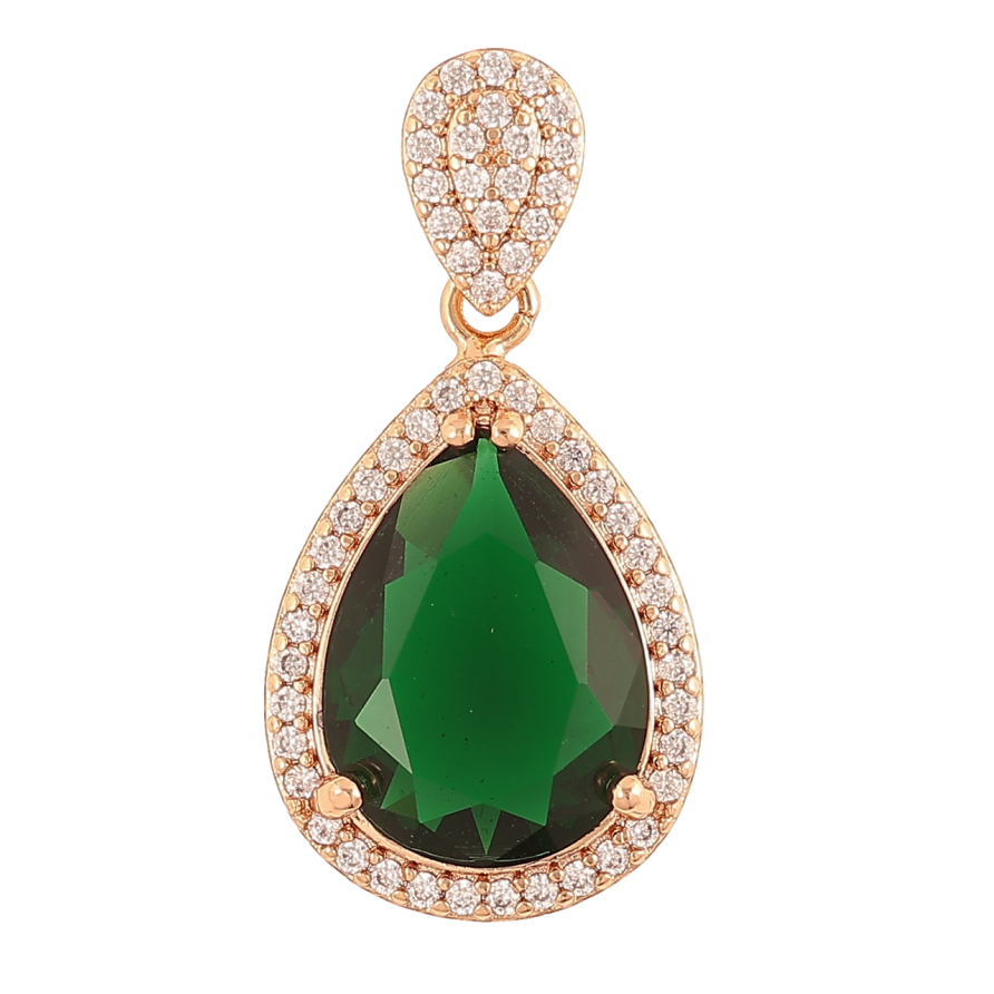 Кулон Xuping Позолота 18K «Зелений кристал» для ланцюжка до 4мм фото №1 Кулон Xuping Позолота 18K «Зелений кристал» для ланцюжка до 4мм фото №1