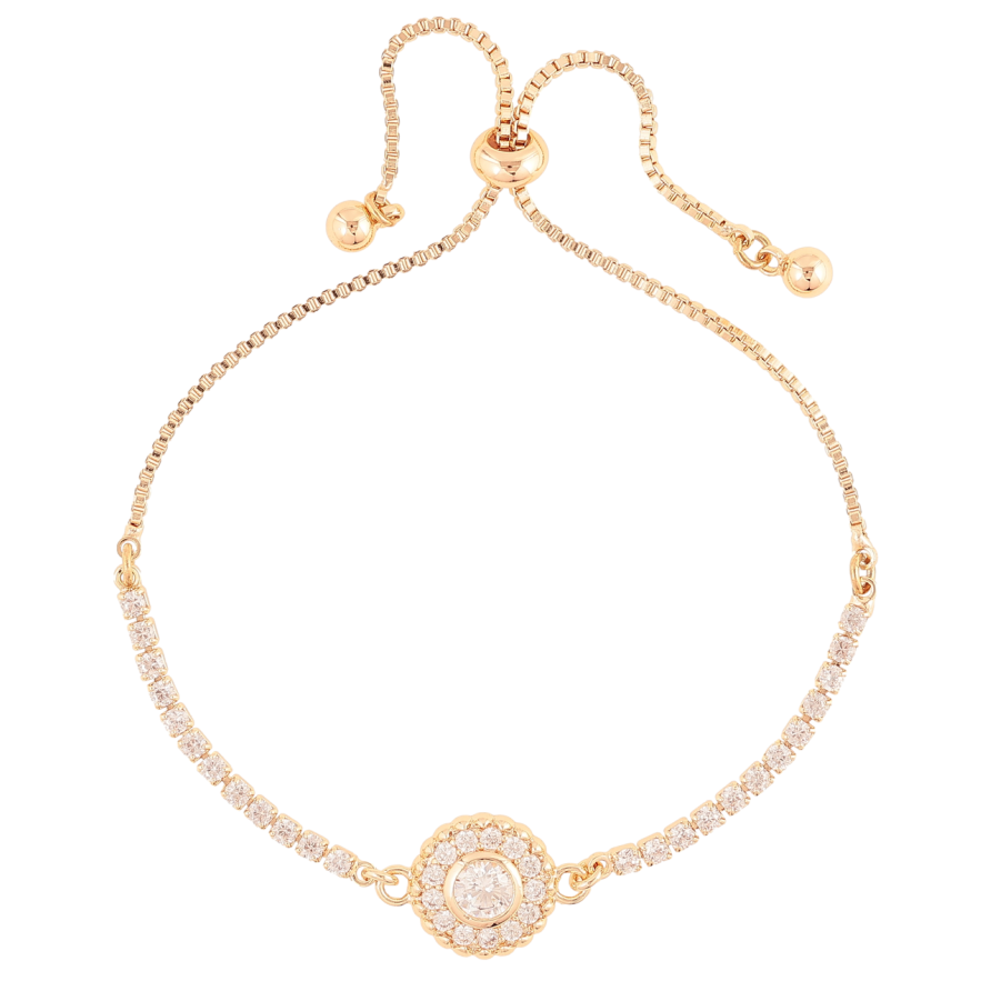 Браслет Xuping M&L Колір 18K «Доріжка кристалів з квіткою» на бігунку, дл. 12-24см х 1.5мм фото №1 Браслет Xuping M&L Колір 18K «Доріжка кристалів з квіткою» на бігунку, дл. 12-24см х 1.5мм фото №1