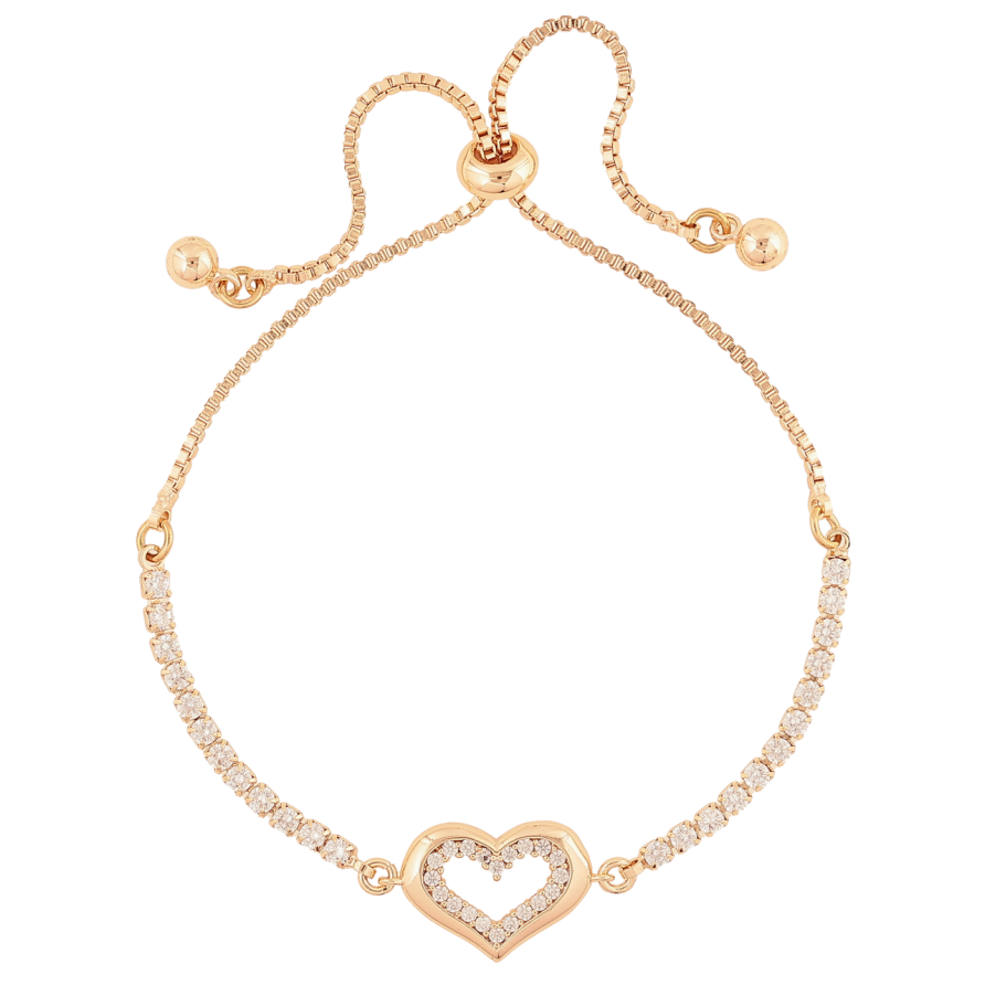 Браслет Xuping M&L Колір 18K «Доріжка кристалів з серцем» на бігунку, довжина 12-22см х 1.5мм фото №1 Браслет Xuping M&L Колір 18K «Доріжка кристалів з серцем» на бігунку, довжина 12-22см х 1.5мм фото №1