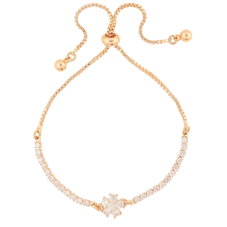Браслет Xuping M&L Колір 18K «Доріжка кристалів з квіточкою» на бігунку, довжина 12-23см х 1.5мм фото №10 Браслет Xuping M&L Колір 18K «Доріжка кристалів з квіточкою» на бігунку, довжина 12-23см х 1.5мм фото №10
