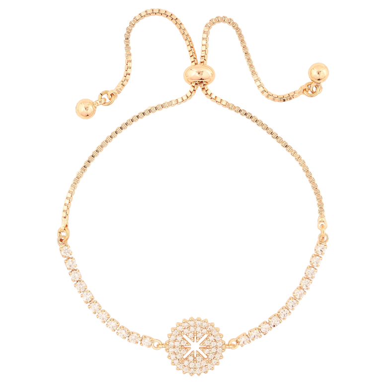 Браслет Xuping M&L Колір 18K «Доріжка кристалів з круглою вставкою» на бігунку, довжина 12-22см х 1.5мм фото №19