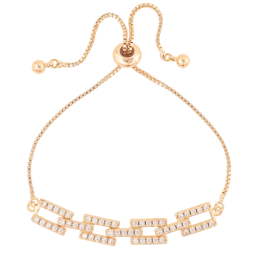 Браслет Xuping M&L Цвет 18K Цепочка с декоративной вставкой на бегунке, длинна 12-24см х 1.5мм фото №1