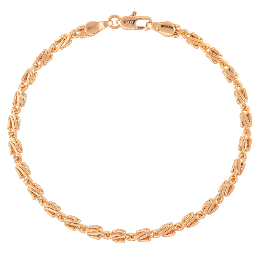 Браслет Xuping M&L Колір 18K «Ланцюжок плетіння Равлик» довжина 20см х 4мм фото №1 Браслет Xuping M&L Колір 18K «Ланцюжок плетіння Равлик» довжина 20см х 4мм фото №1