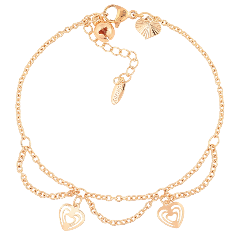 Браслет Xuping M&L Колір 18K «Ланцюжок з підвісками» довжина з доп. ланцюжком 17.5-20.5см х 2мм фото №2 Браслет Xuping M&L Колір 18K «Ланцюжок з підвісками» довжина з доп. ланцюжком 17.5-20.5см х 2мм фото №2