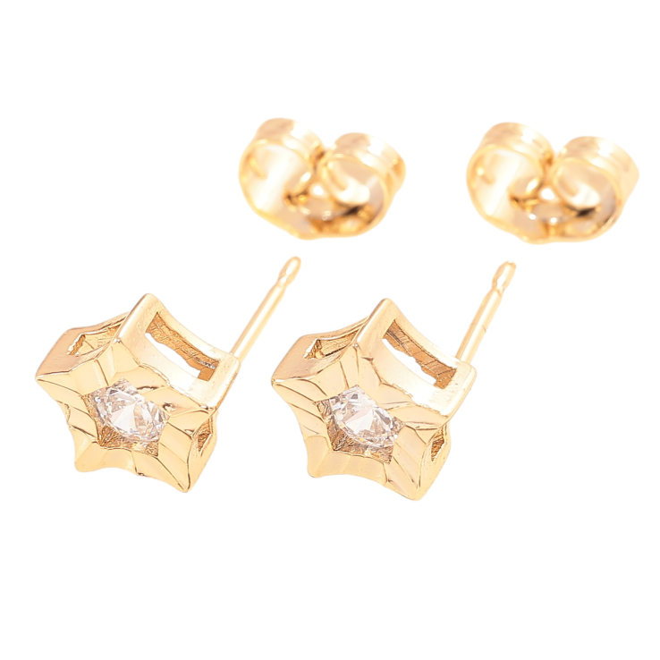 Сережки Xuping Позолота 18K пусети «Зірки з кристалами» фото №6 Сережки Xuping Позолота 18K пусети «Зірки з кристалами» фото №6