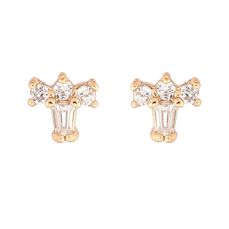 Сережки Xuping Позолота 18K пусети «Мініатюрний візерунок з кристалів» фото №8
