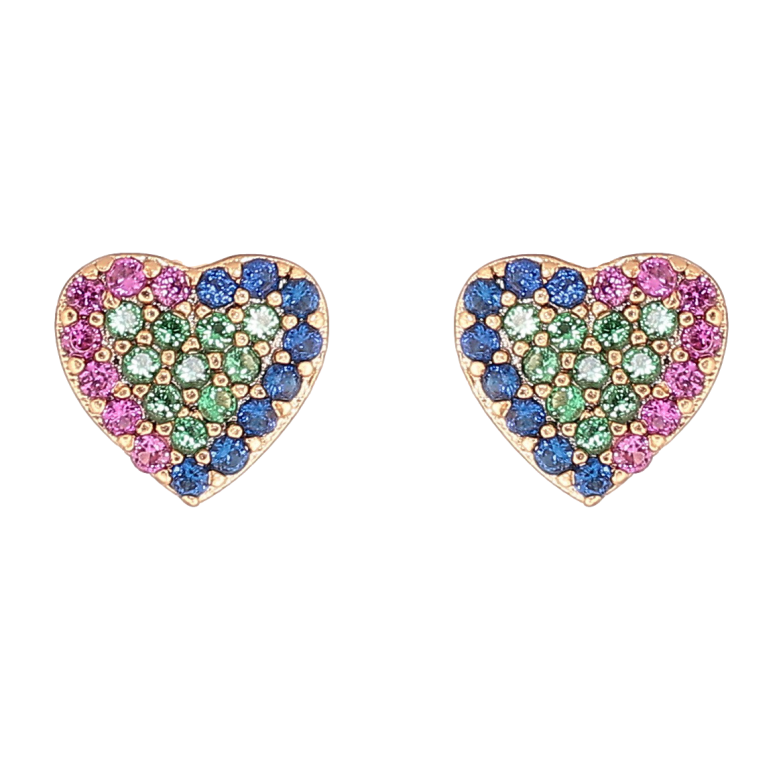 Сережки Xuping Позолота 18K пусети «Сердечка з різнокольорових кристалів» фото №8 Сережки Xuping Позолота 18K пусети «Сердечка з різнокольорових кристалів» фото №8